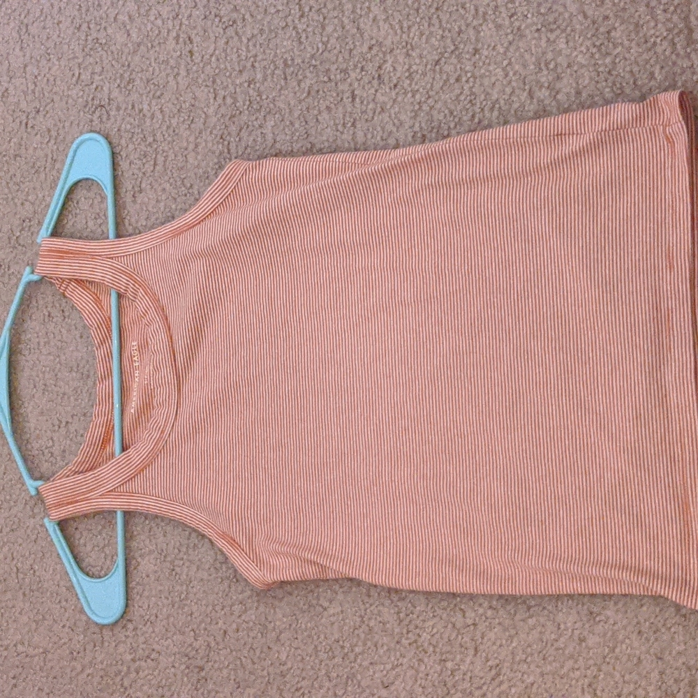 Orange striped tank top. Size s.
